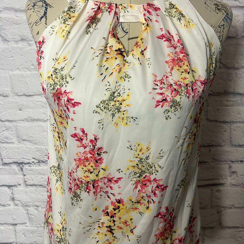 White House Black Market Floral Tank Blouse - Picture 2 of 8